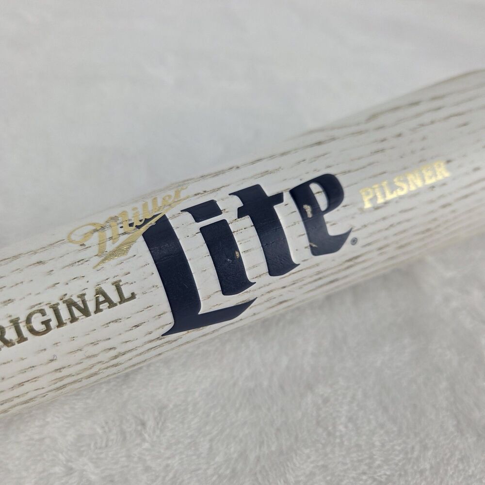 Vintage Miller Lite Original Pilsner Draft Beer Tap Handle White Wood - Picture 9 of 10